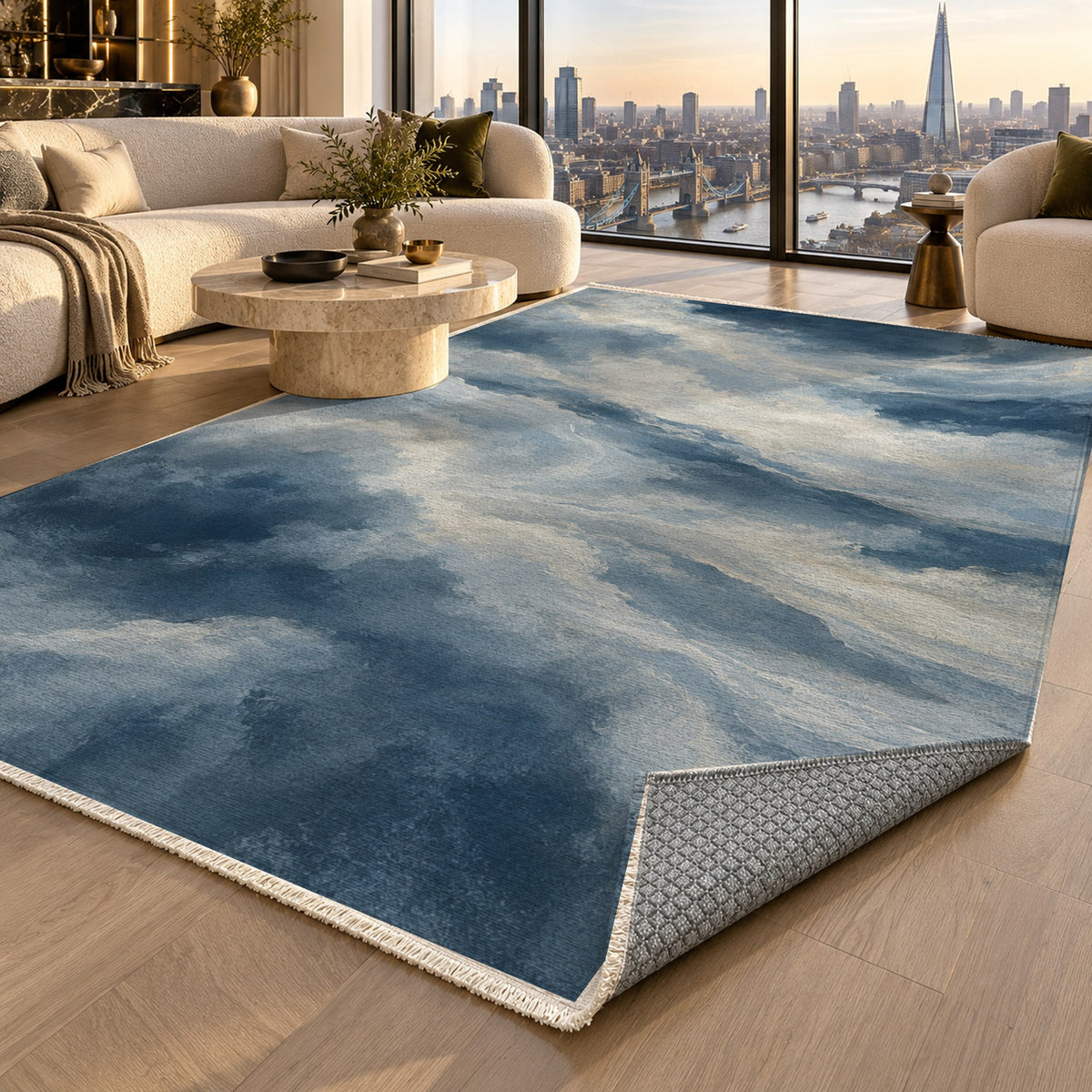 Cloud Atlas Abstract Washable Rug — london luxury living