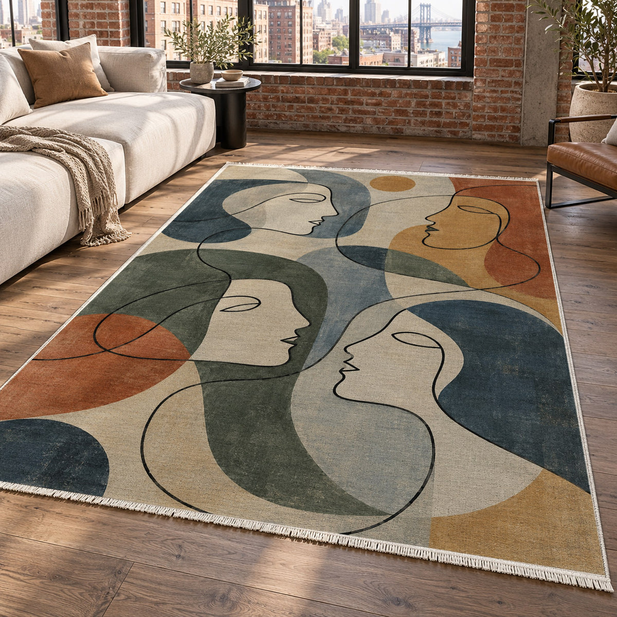 Conversation Abstract Washable Rug — new york living