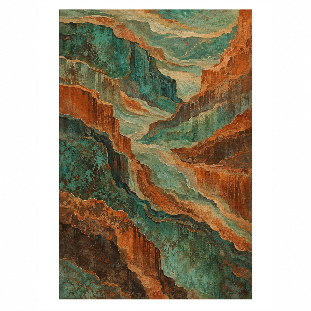 Copper Canyon Abstract Washable Rug — top view