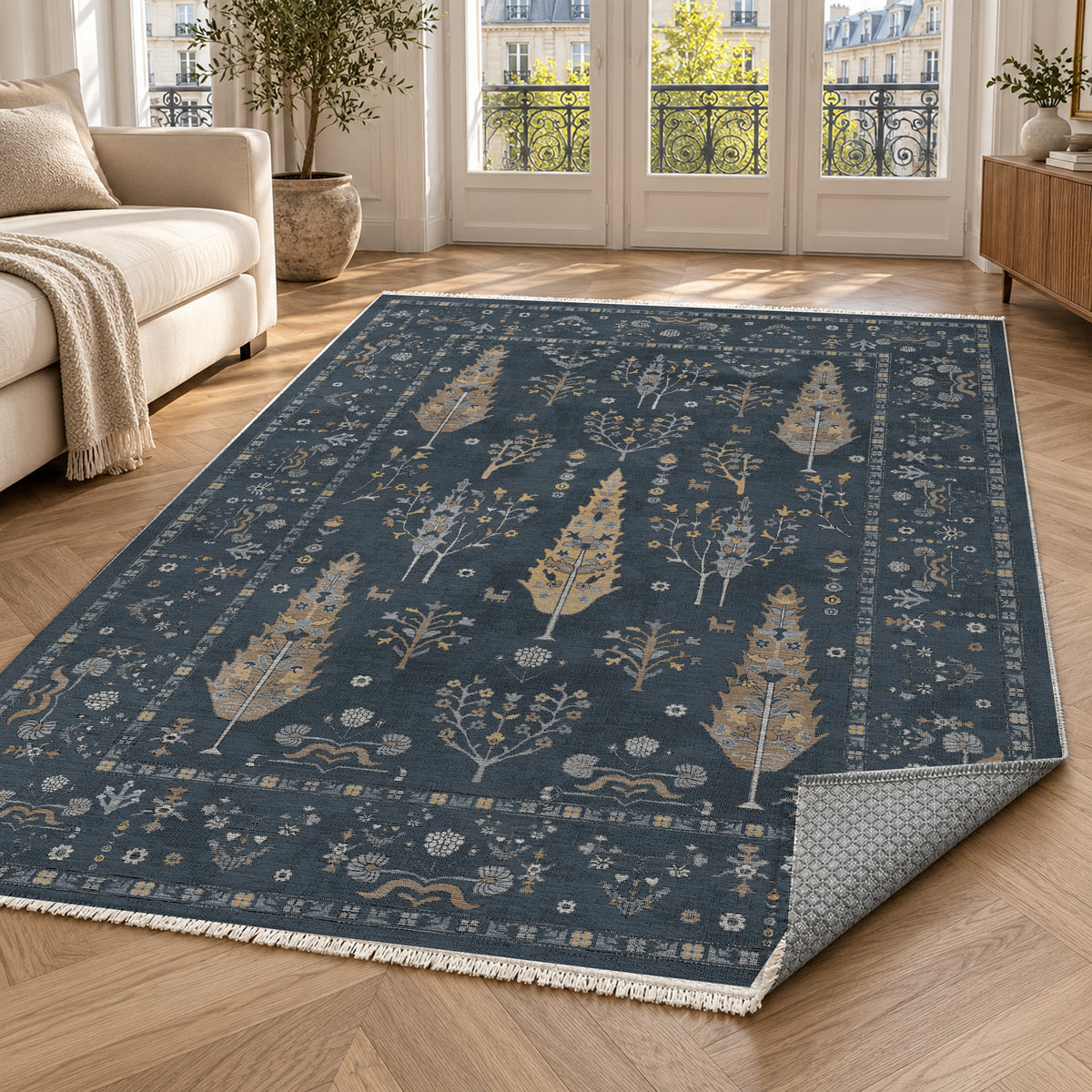 Cypress Garden Charcoal Classic Washable Rug — paris living