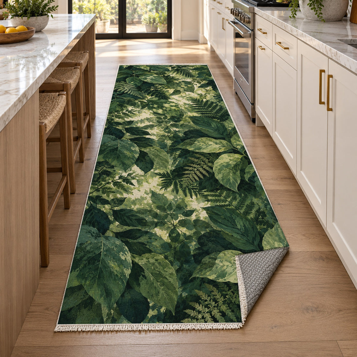 Dappled Canopy Floral Washable Rug — new york kitchen runner