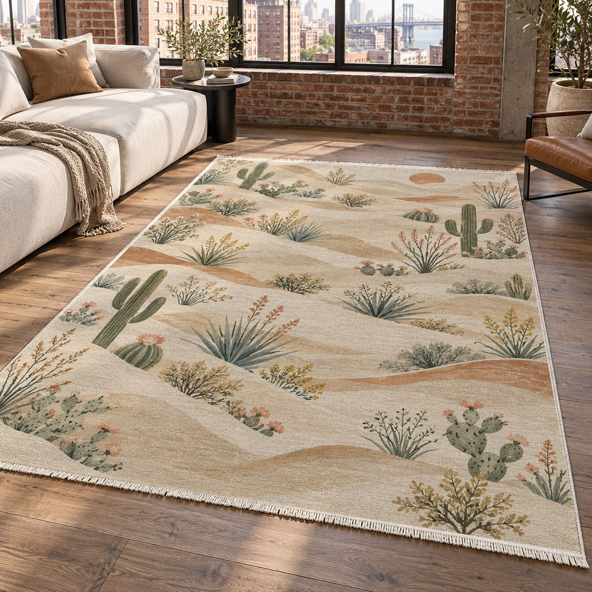 Desert Bloom Modern Washable Rug — new york living