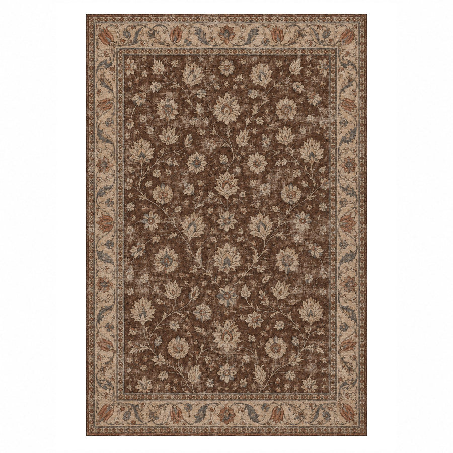 Faded Floral Washable Rug — Colour Edit 2