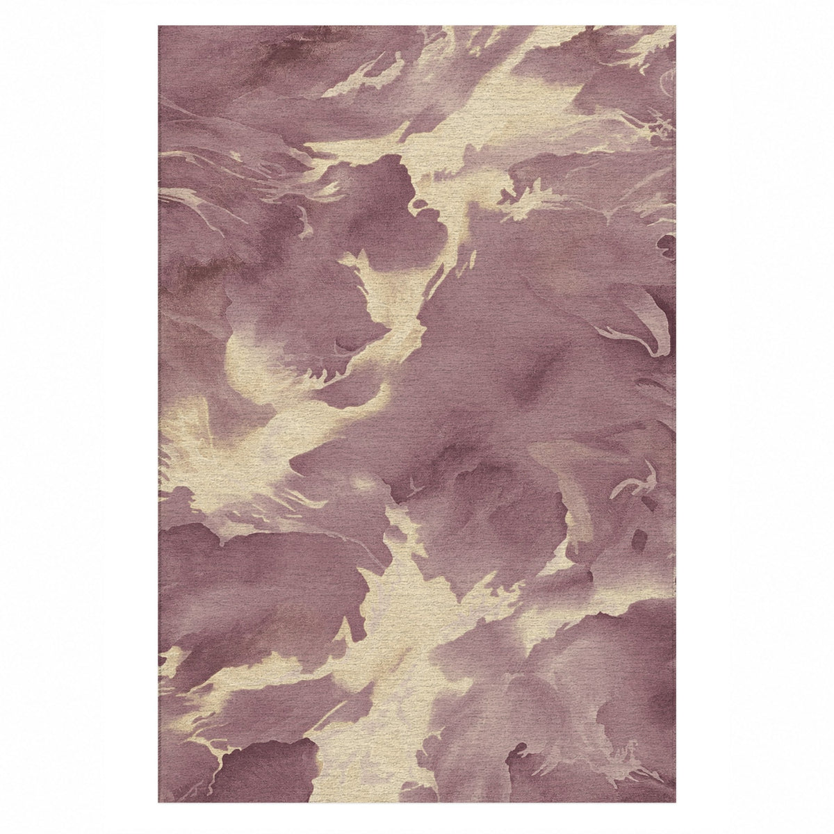 Flowing Mineral Burgundy Ivory Abstract Washable Rug — top view