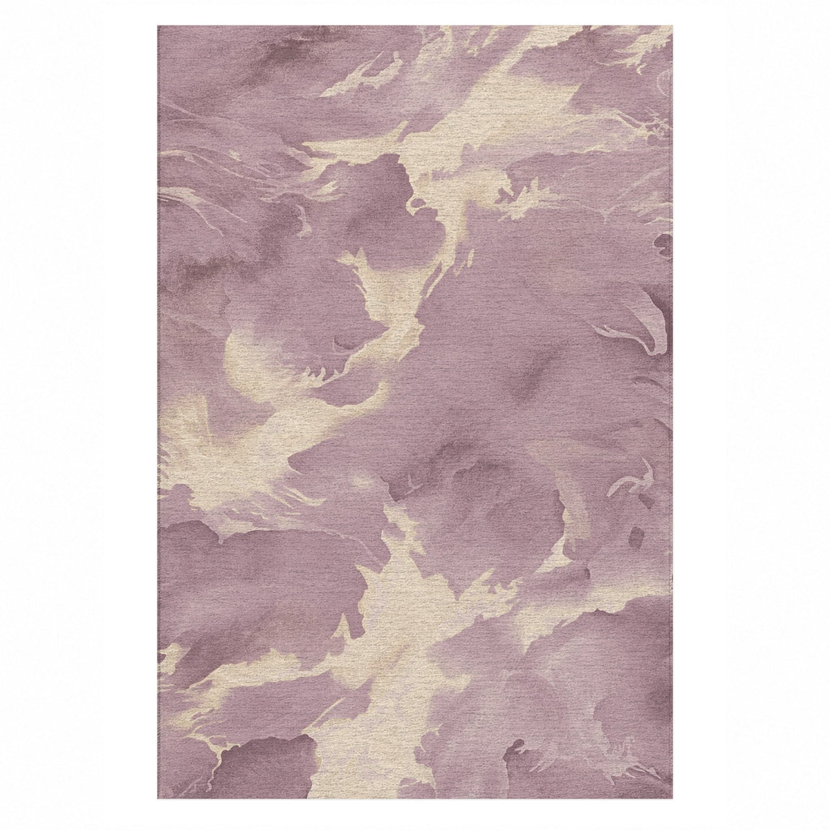 Flowing Mineral Dusty Rose Abstract Washable Rug — top view