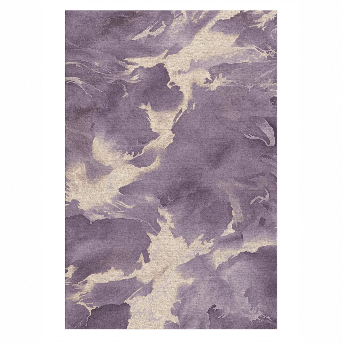 Flowing Mineral Plum Champagne Abstract Washable Rug — top view