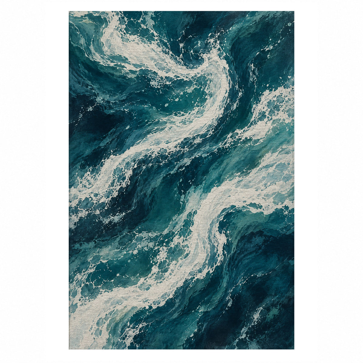 Foam Trails Abstract Washable Rug — top view