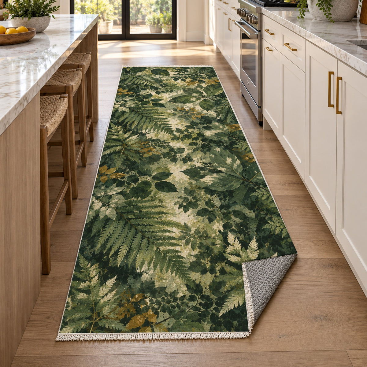 Forest Canopy Abstract Washable Rug — new york kitchen runner