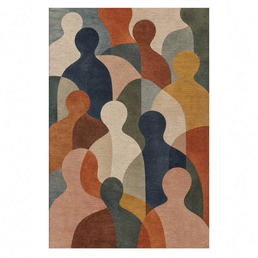 Gathering Shapes Washable Rug