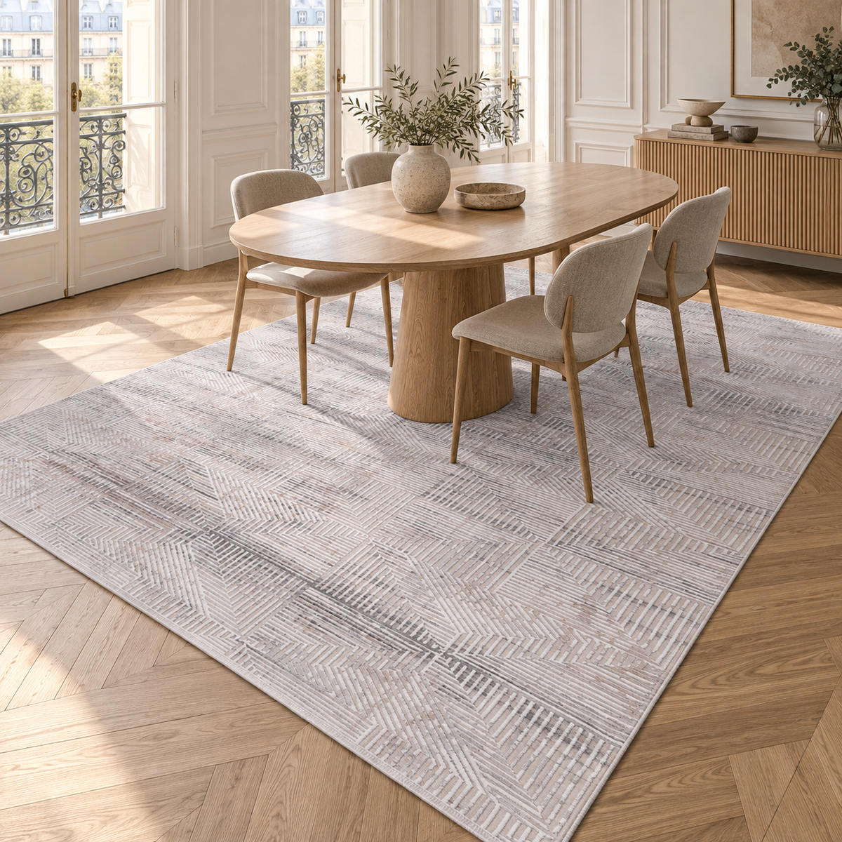 Germanica Vavien 1378 — vavien 1378 cream grey modern abstract dining room rug 18