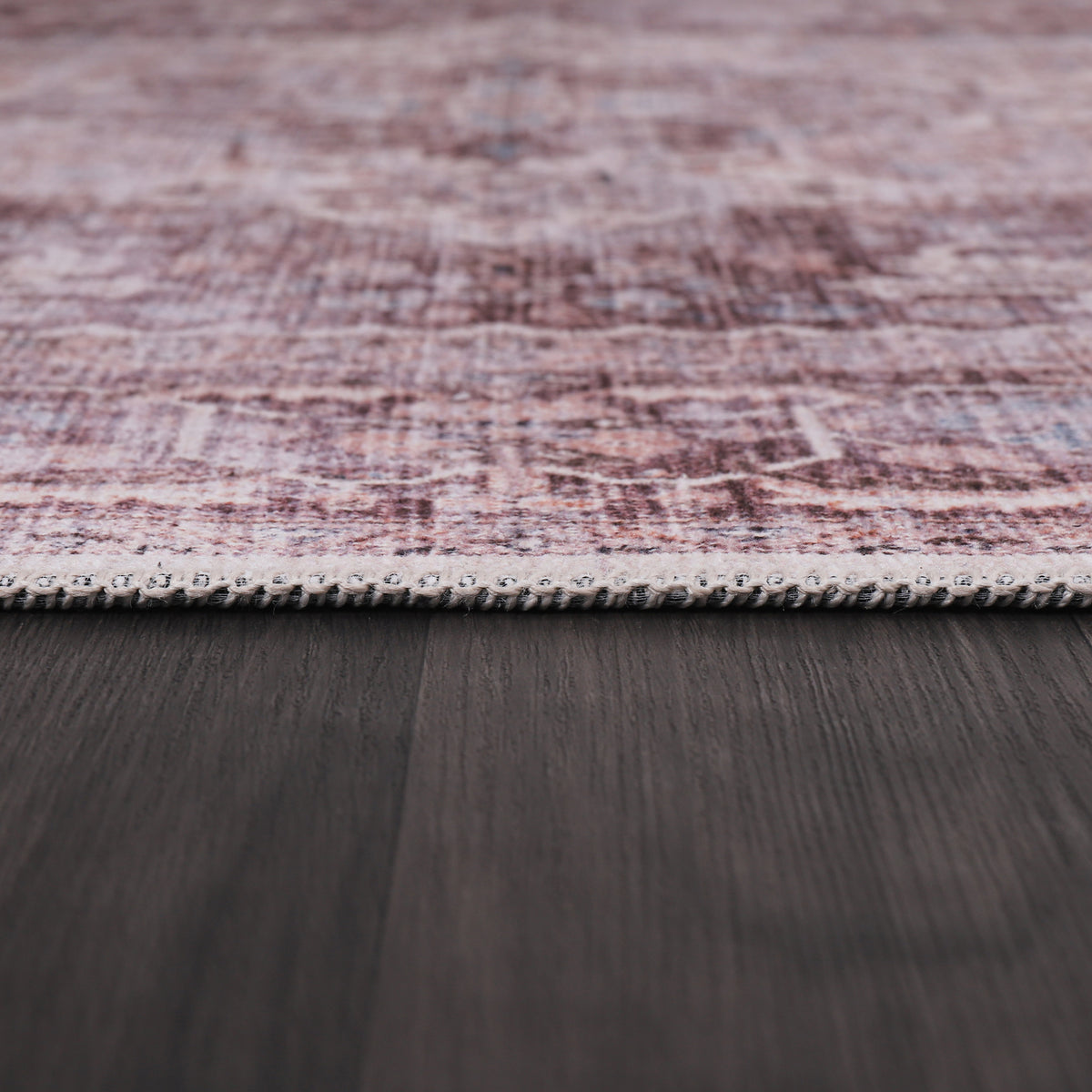 Germanica Washable R2 — washable r2 rose mauve medallion pile close up rug 16
