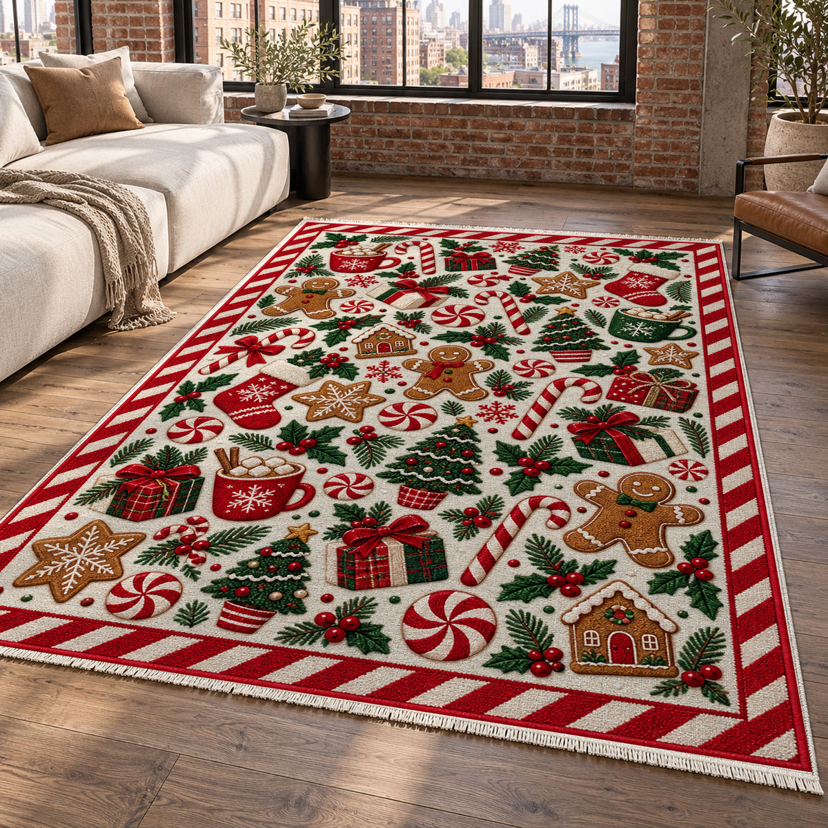 Gingerbread Ivory Washable Rug — new york living