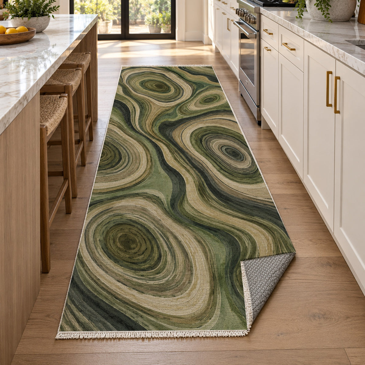 Growth Rings Floral Washable Rug — new york kitchen runner