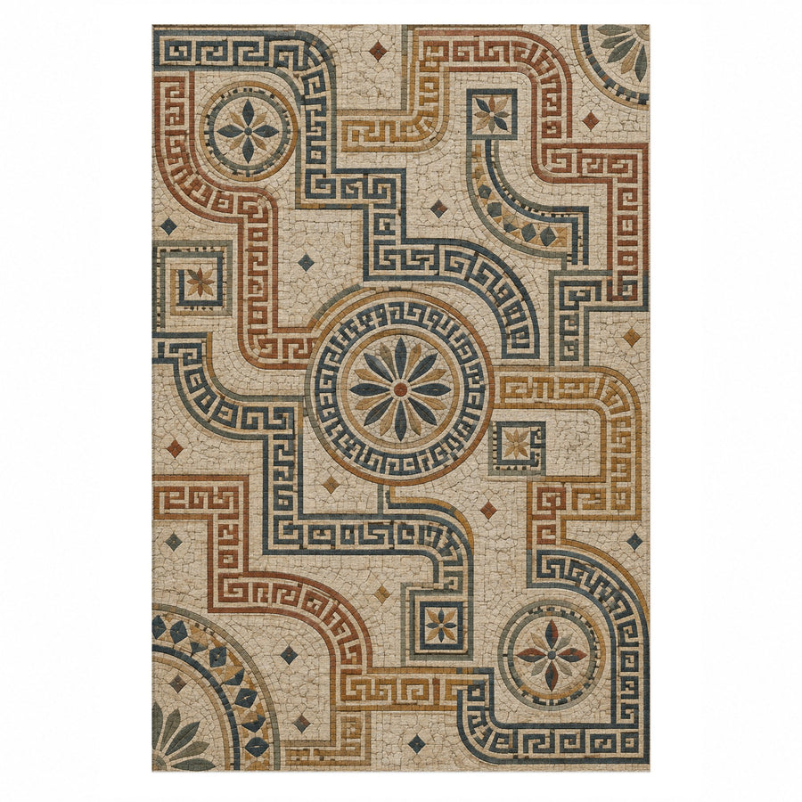 Hellenic Meander Washable Rug