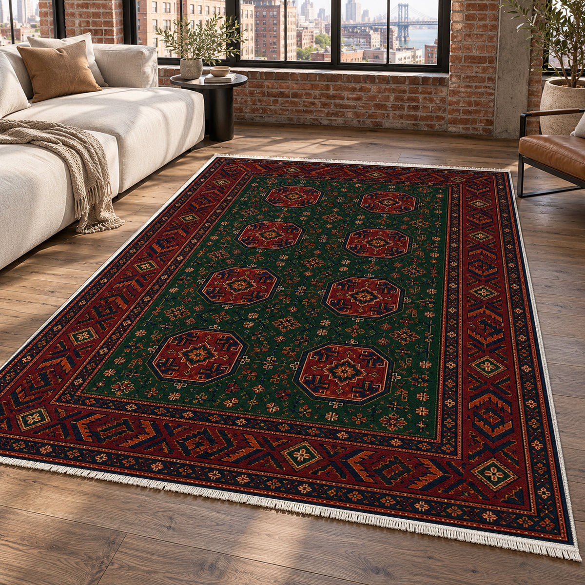 Herat Emerald Ethnic Washable Rug — new york living