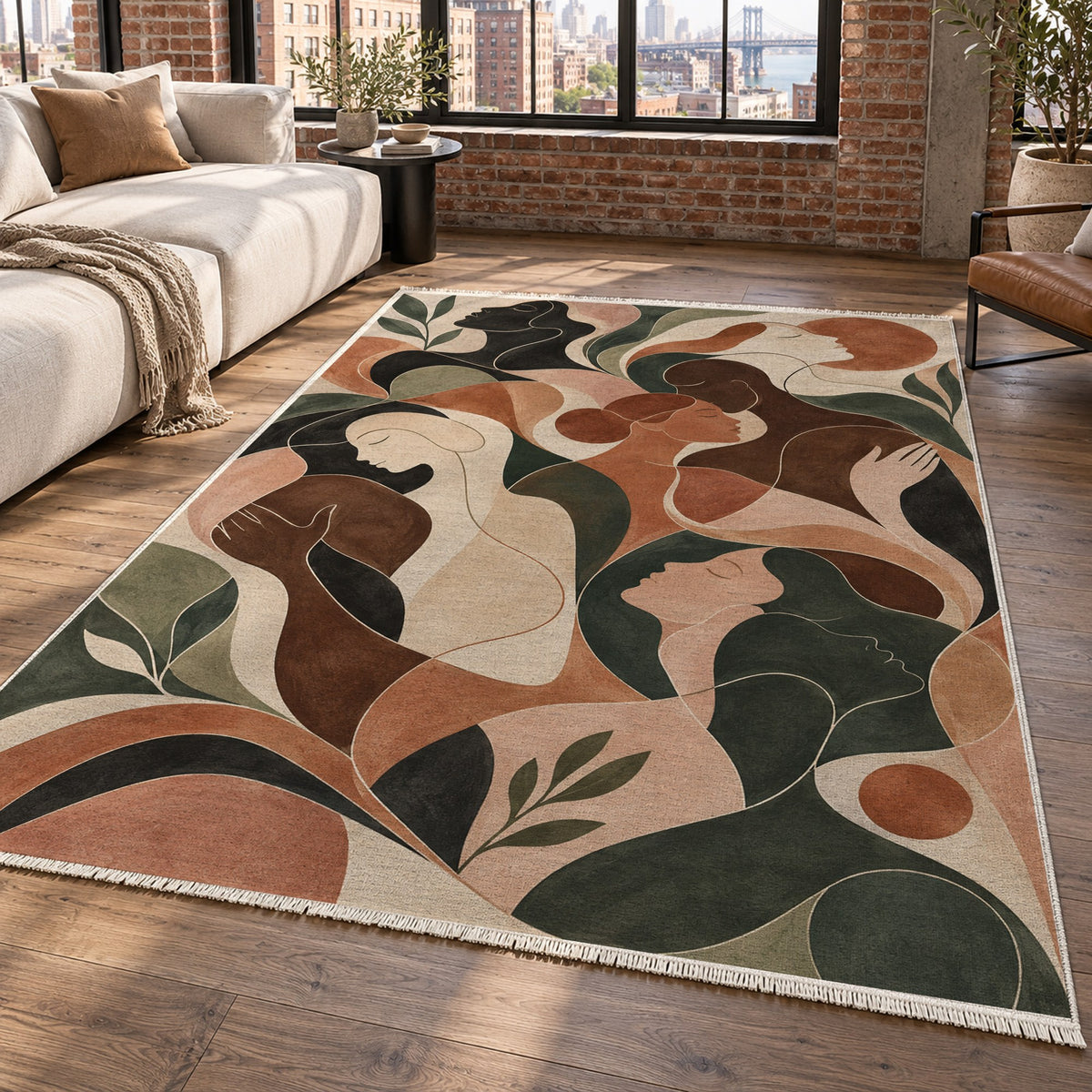 Human Connections II Abstract Washable Rug — new york living