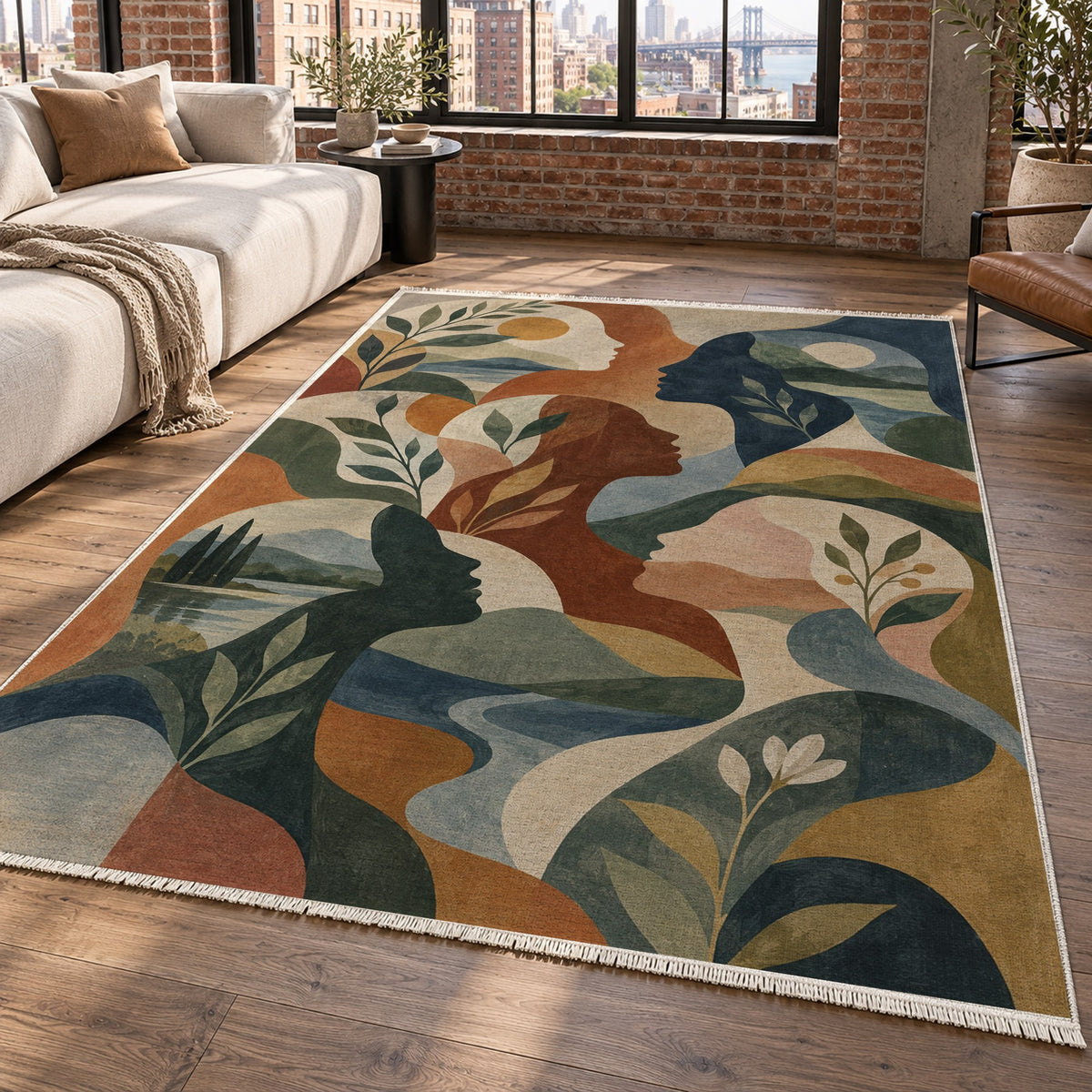Inner Landscapes Abstract Washable Rug — new york living