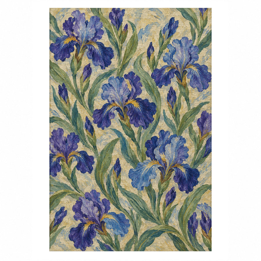 Iris Garden Abstract Washable Rug