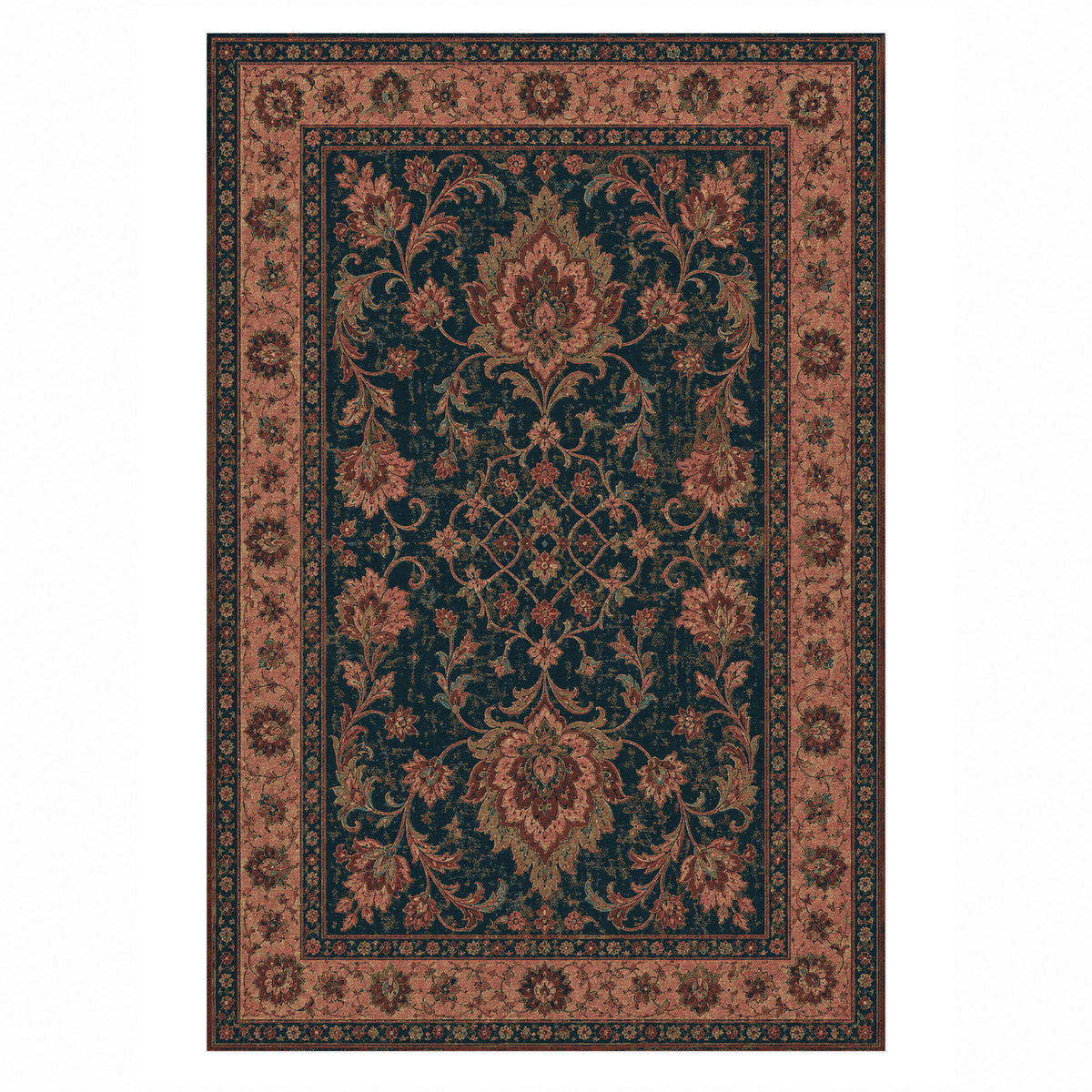 Mashhad Coral Classic Washable Rug — top view