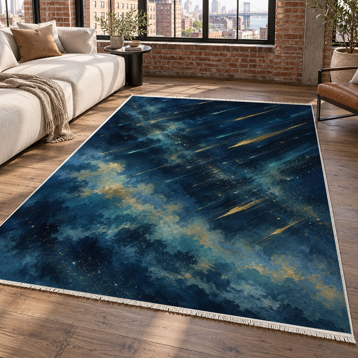 Meteor Trails Abstract Washable Rug — new york living