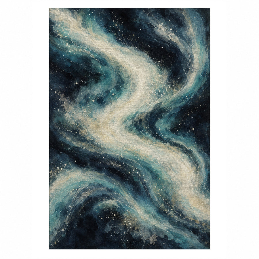 Milky Ribbons Washable Rug