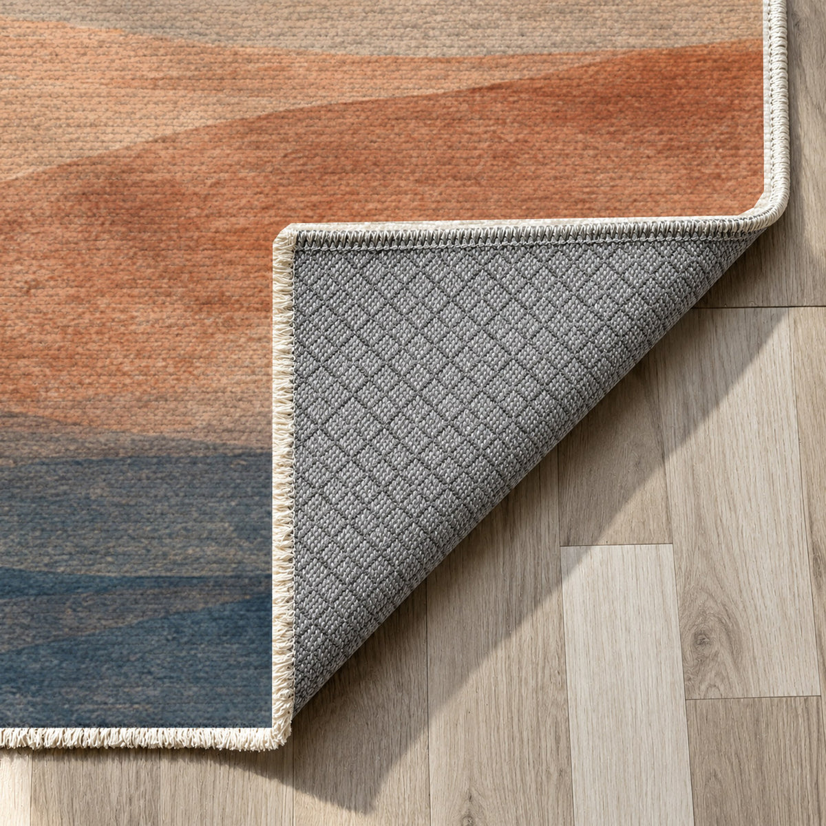 Mirage Layers Modern Washable Rug — backing close up