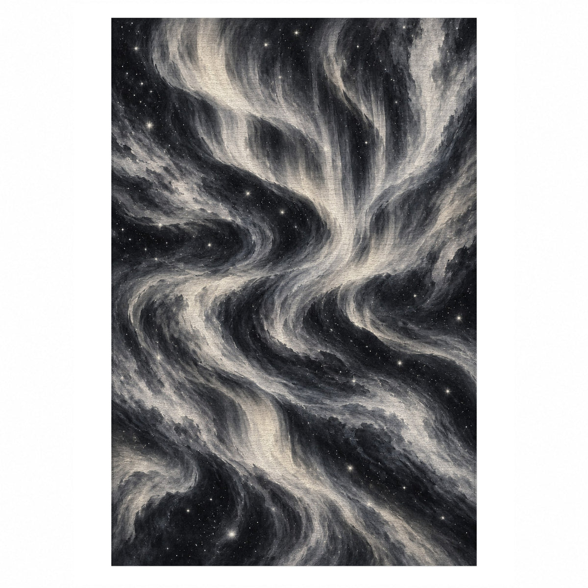 Northern Sky Charcoal Abstract Washable Rug — top view