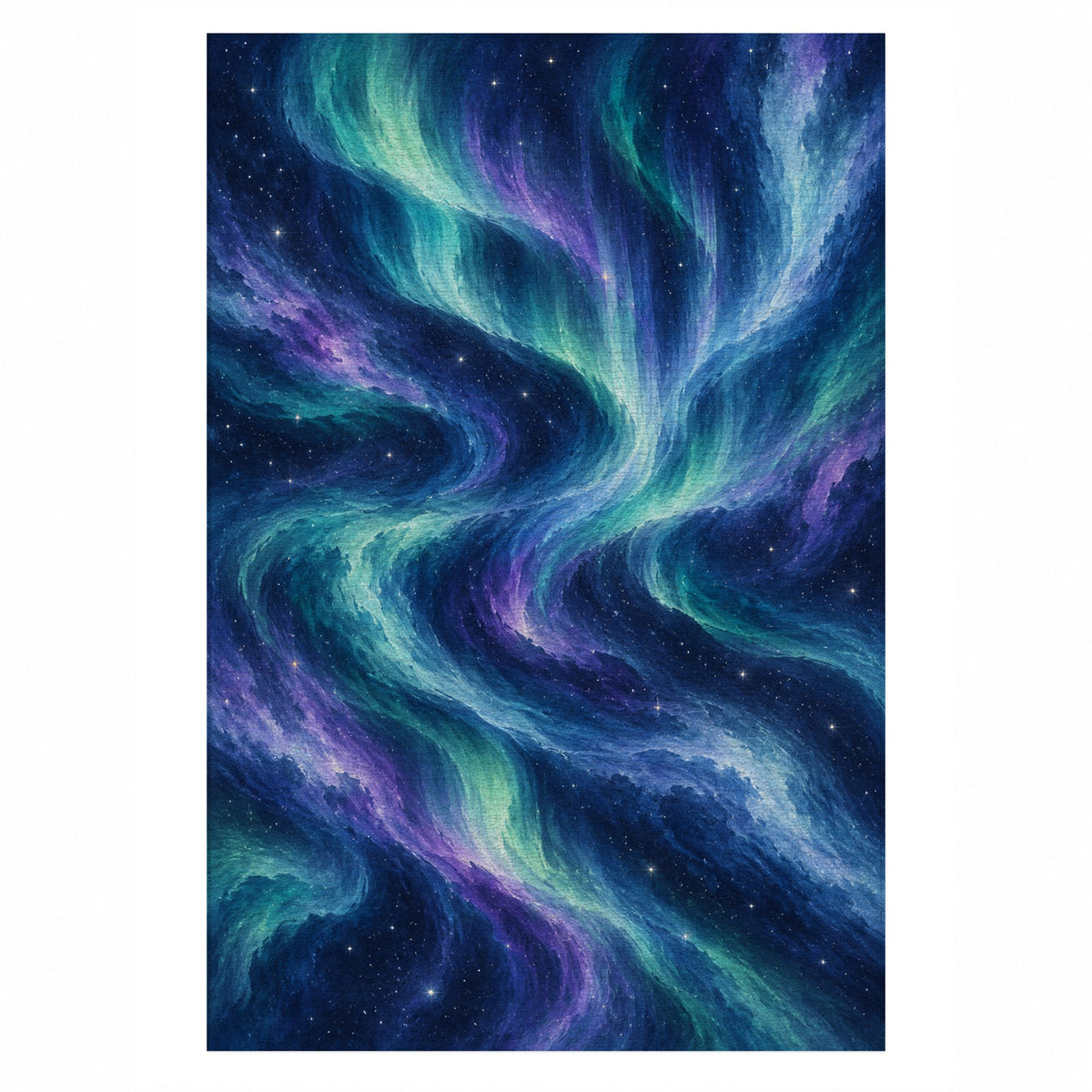 Northern Sky II Abstract Washable Rug — top view