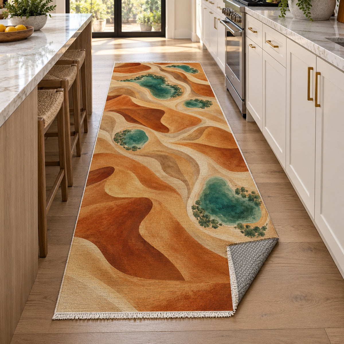 Oasis Shapes Modern Washable Rug — new york kitchen runner