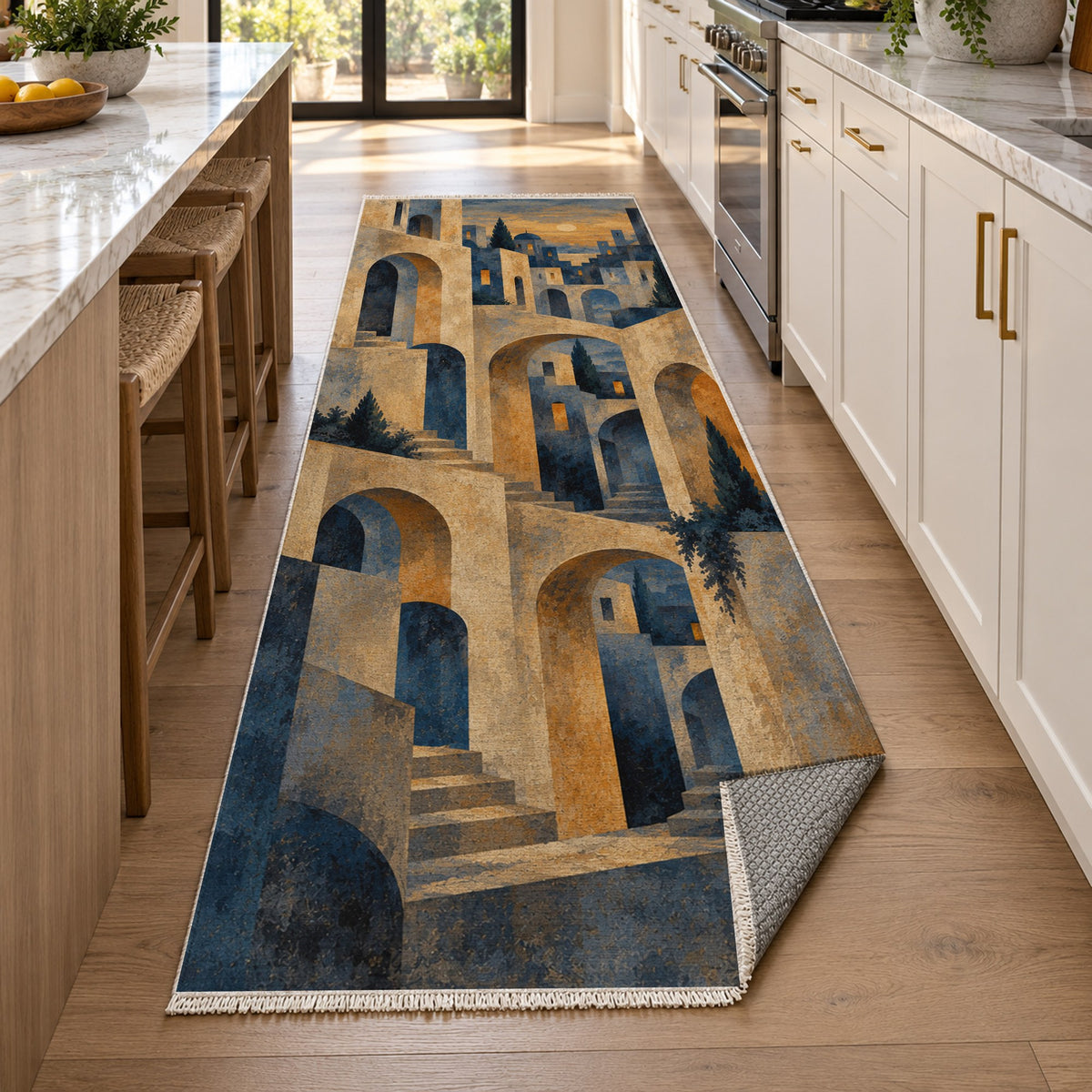 Old Town Arches Modern Washable Rug — new york kitchen runner