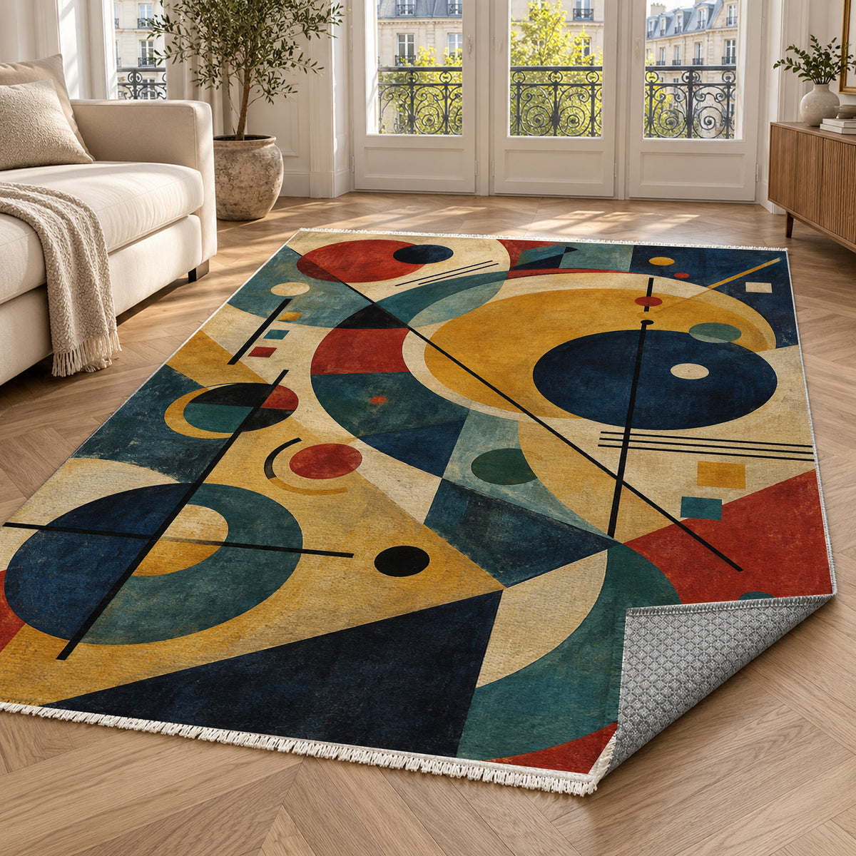 Orbital Jazz Abstract Washable Rug — paris living