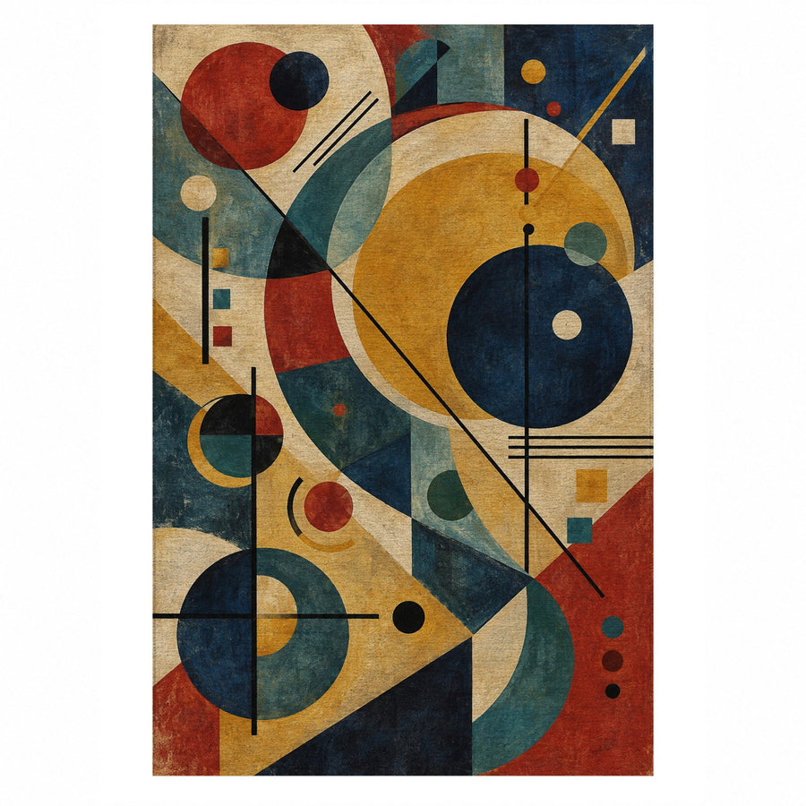 Orbital Jazz Abstract Washable Rug