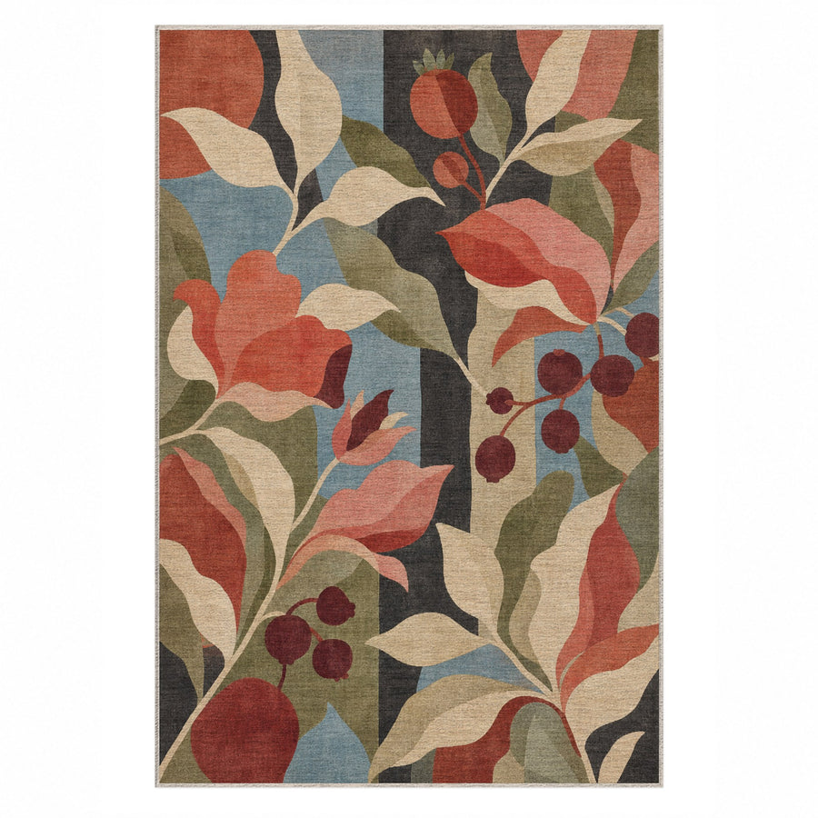 Orchard Rose Floral Washable Rug