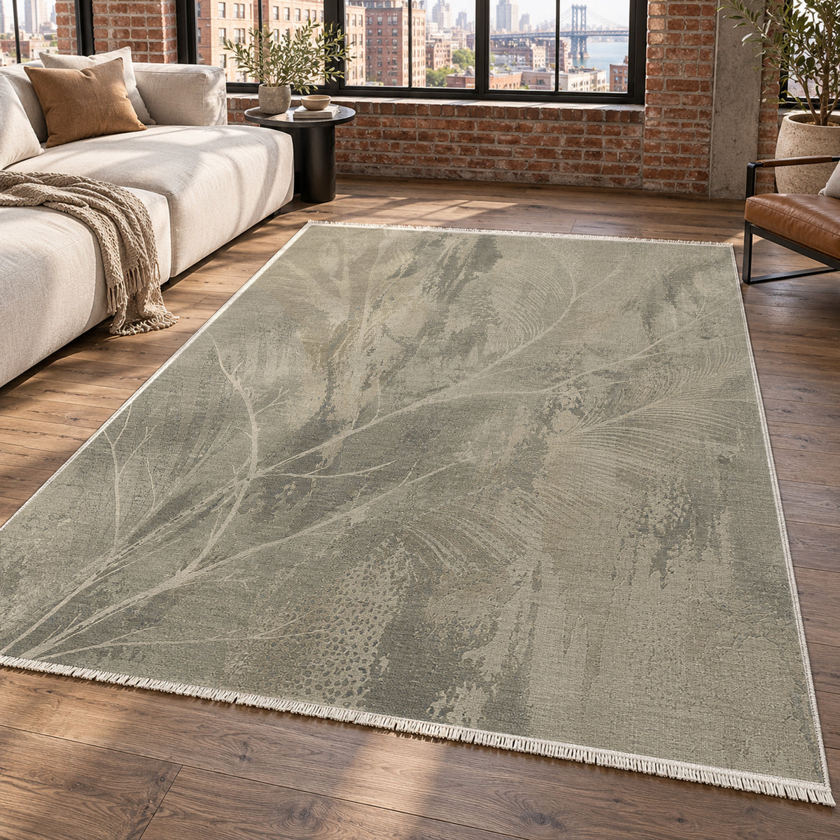 Pampas Stone Abstract Washable Rug — new york living