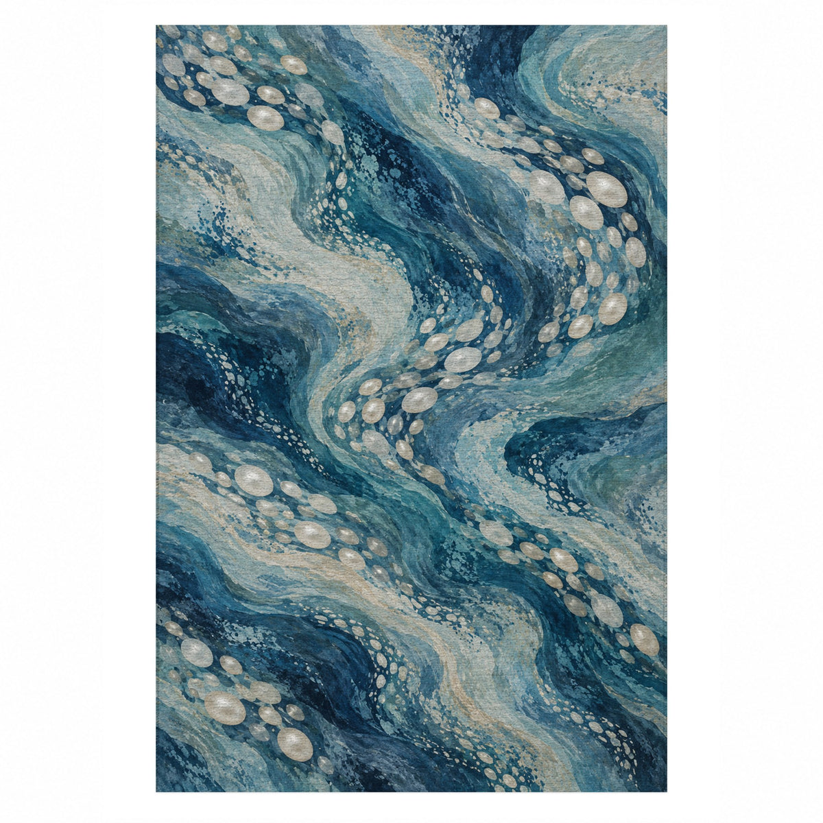 Pearl Shoals Abstract Washable Rug — top view