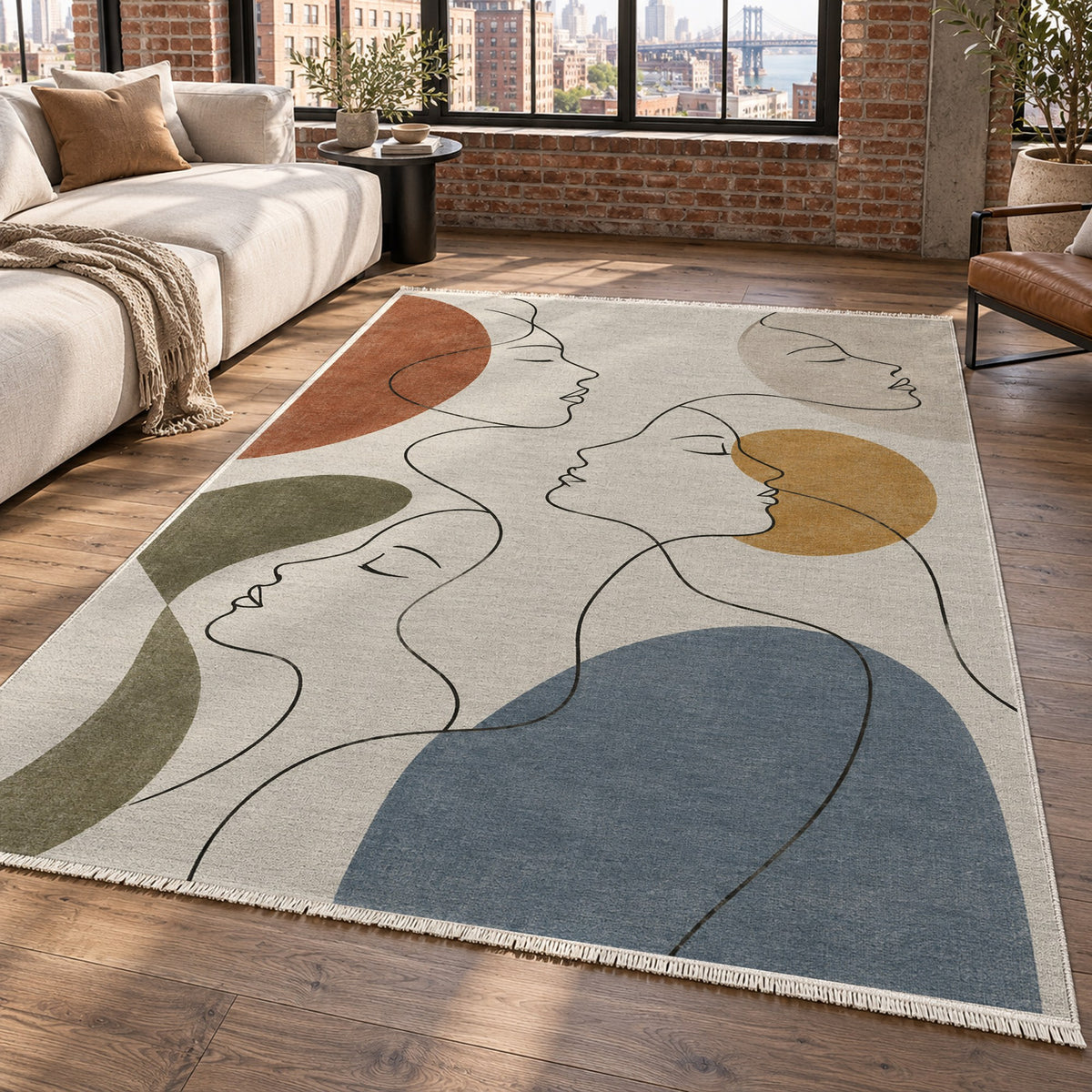 Quiet Profiles Abstract Washable Rug — new york living