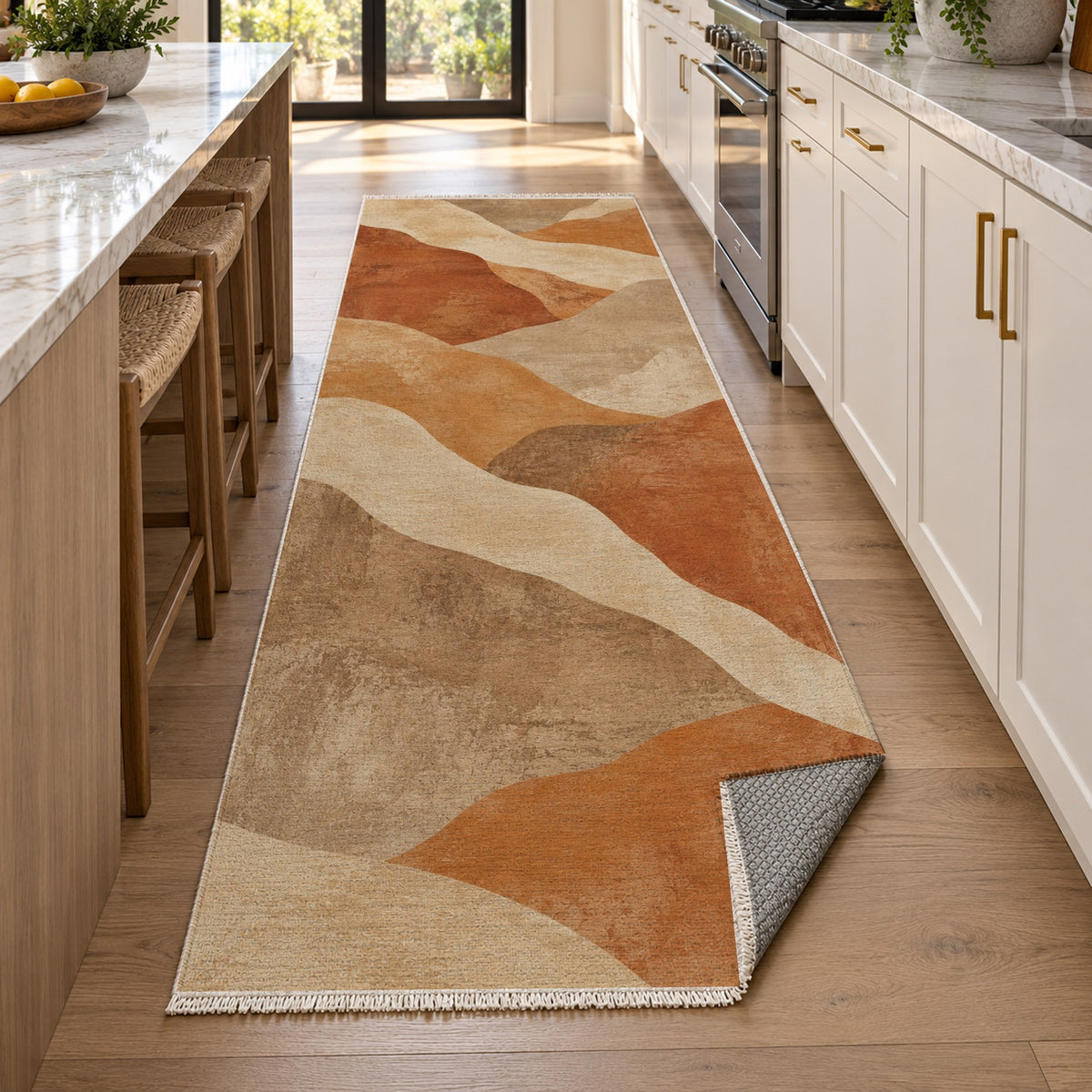 Sahara Mosaic Modern Washable Rug — new york kitchen runner