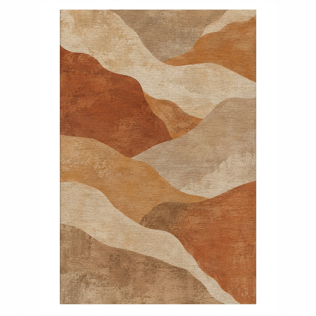 Sahara Mosaic Modern Washable Rug — top view