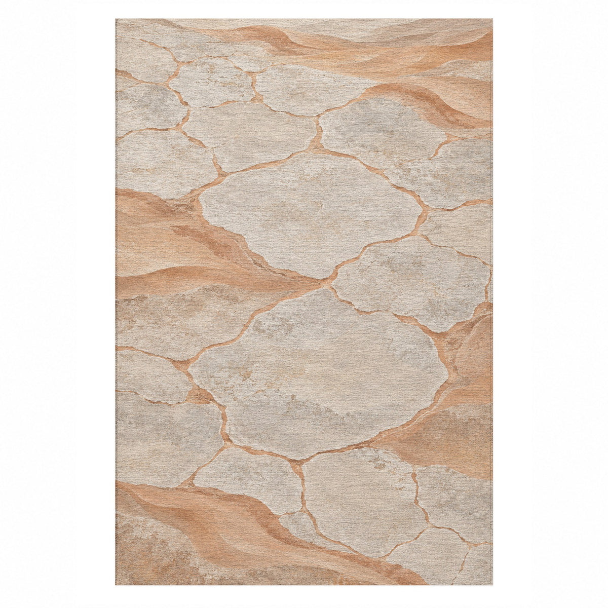 Salt Flats Modern Washable Rug — top view
