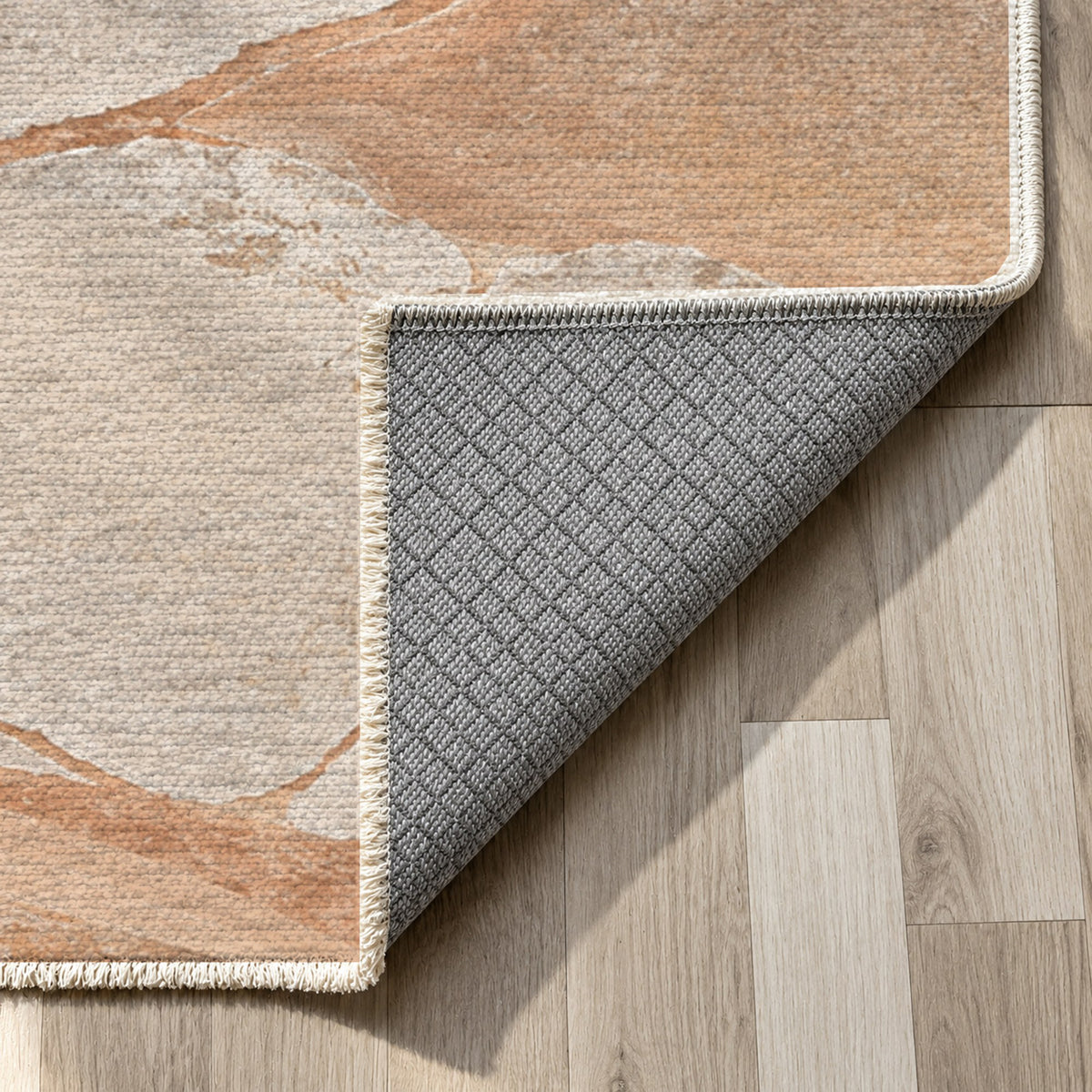 Salt Flats Modern Washable Rug — backing close up