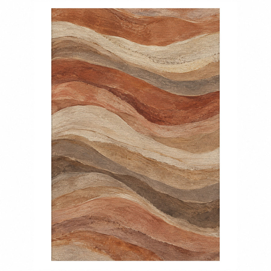 Sandstone Bands Washable Rug