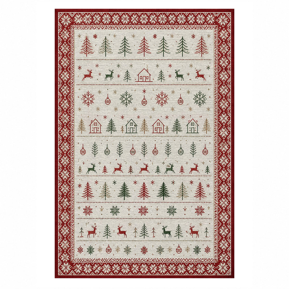 Scandi Ivory Washable Rug — top view