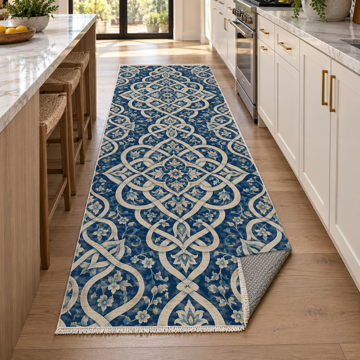 Silken Knots Ethnic Washable Rug — new york kitchen runner
