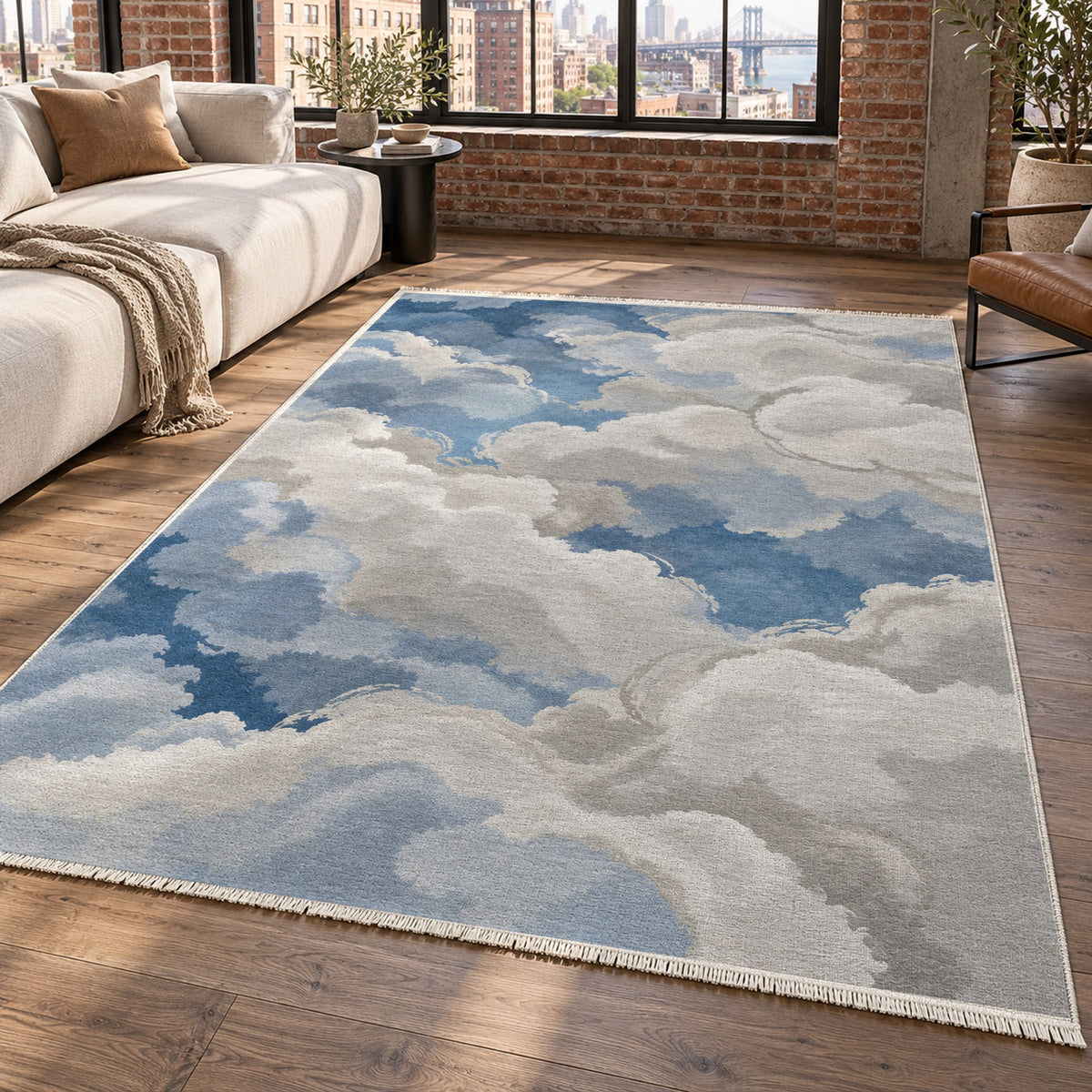 Sky Cloud Cloudy Day Abstract Washable Rug — new york living