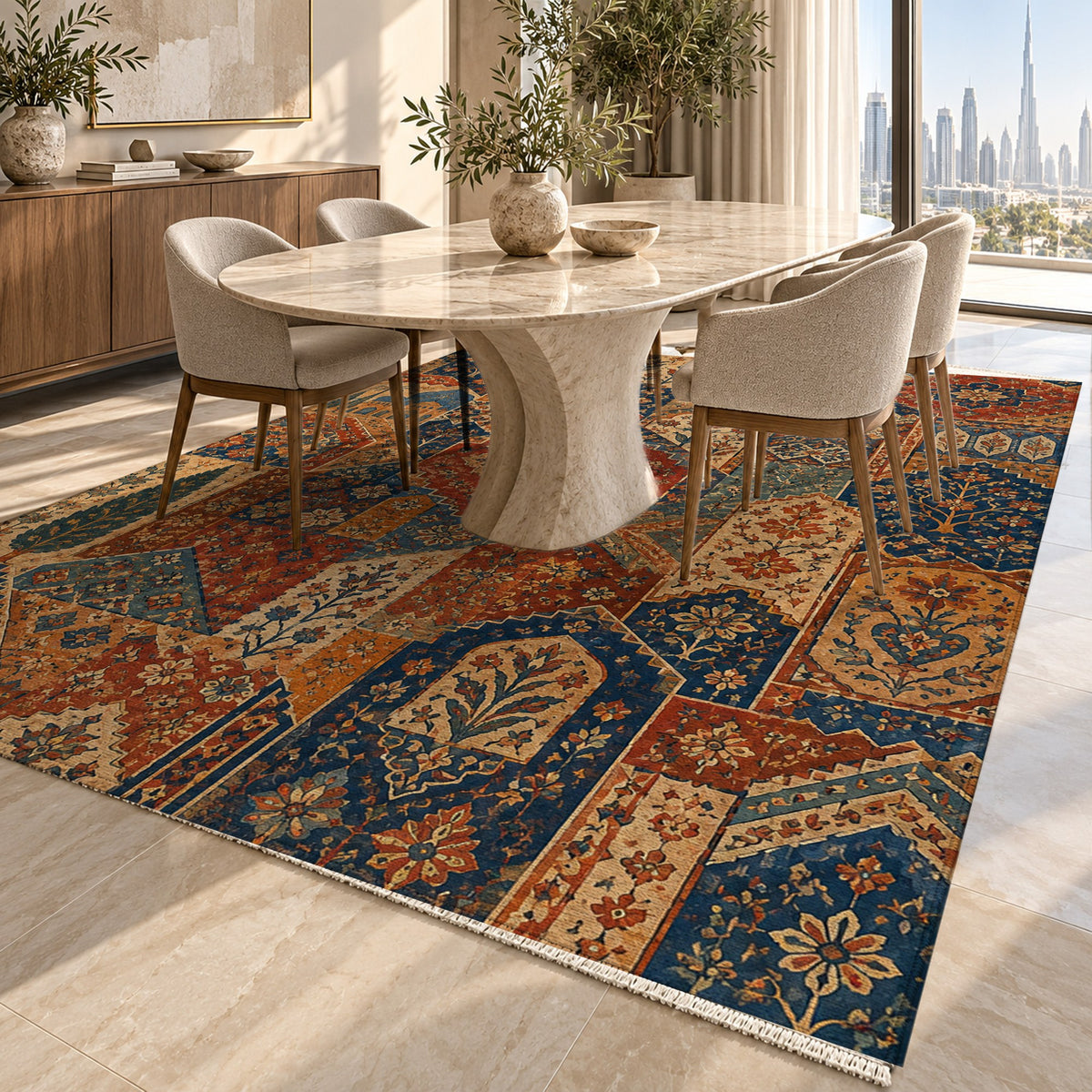 Spice Market Ethnic Washable Rug — dubai dining