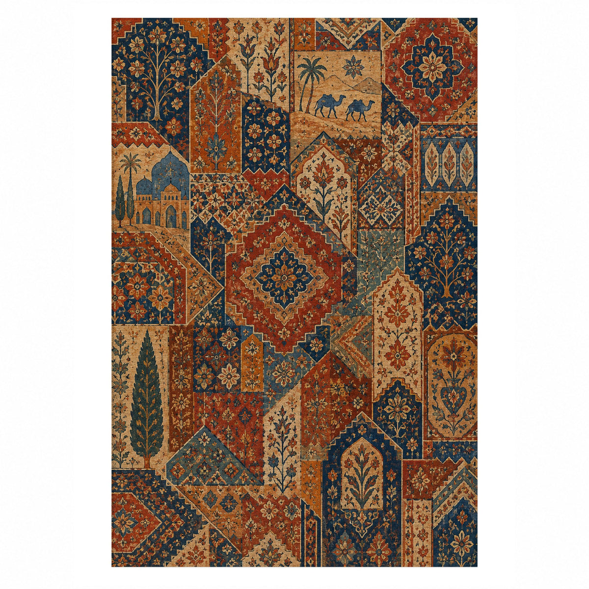 Spice Market Ethnic Washable Rug — top view