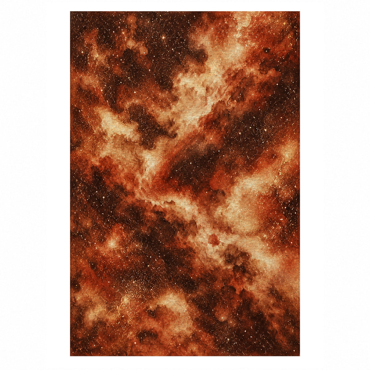 Stellar Dust Terracotta Abstract Washable Rug — top view