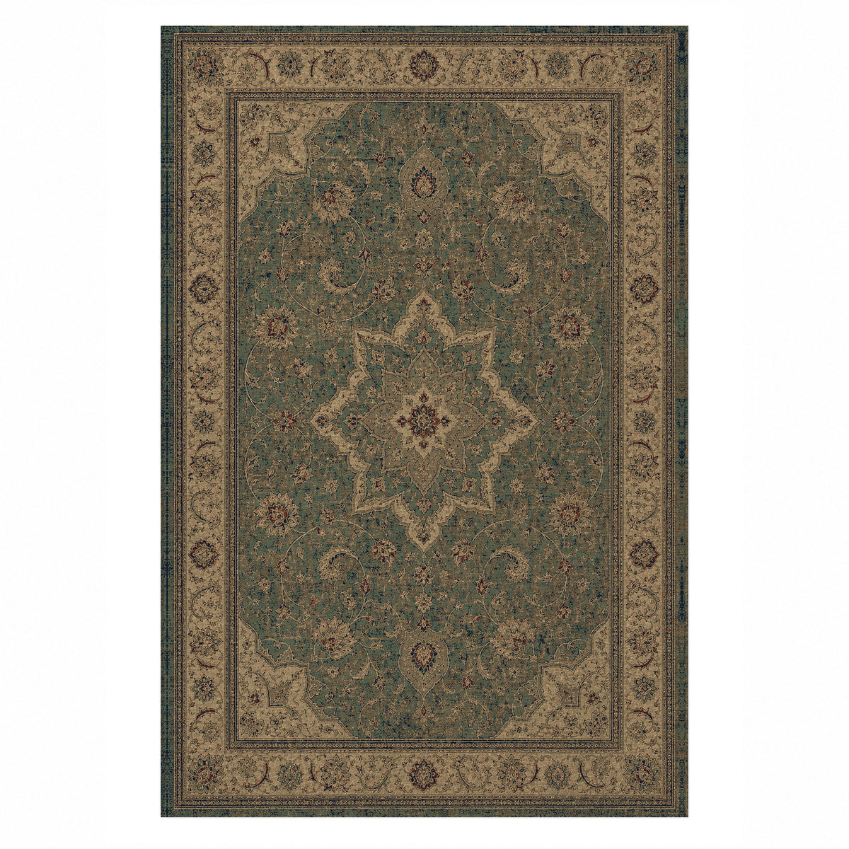 Tabriz Blue Classic Washable Rug — top view