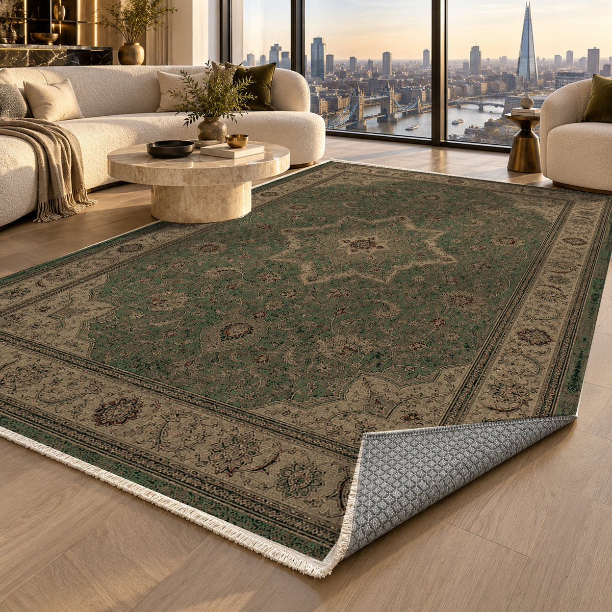 Tabriz Forest Classic Washable Rug — london luxury living