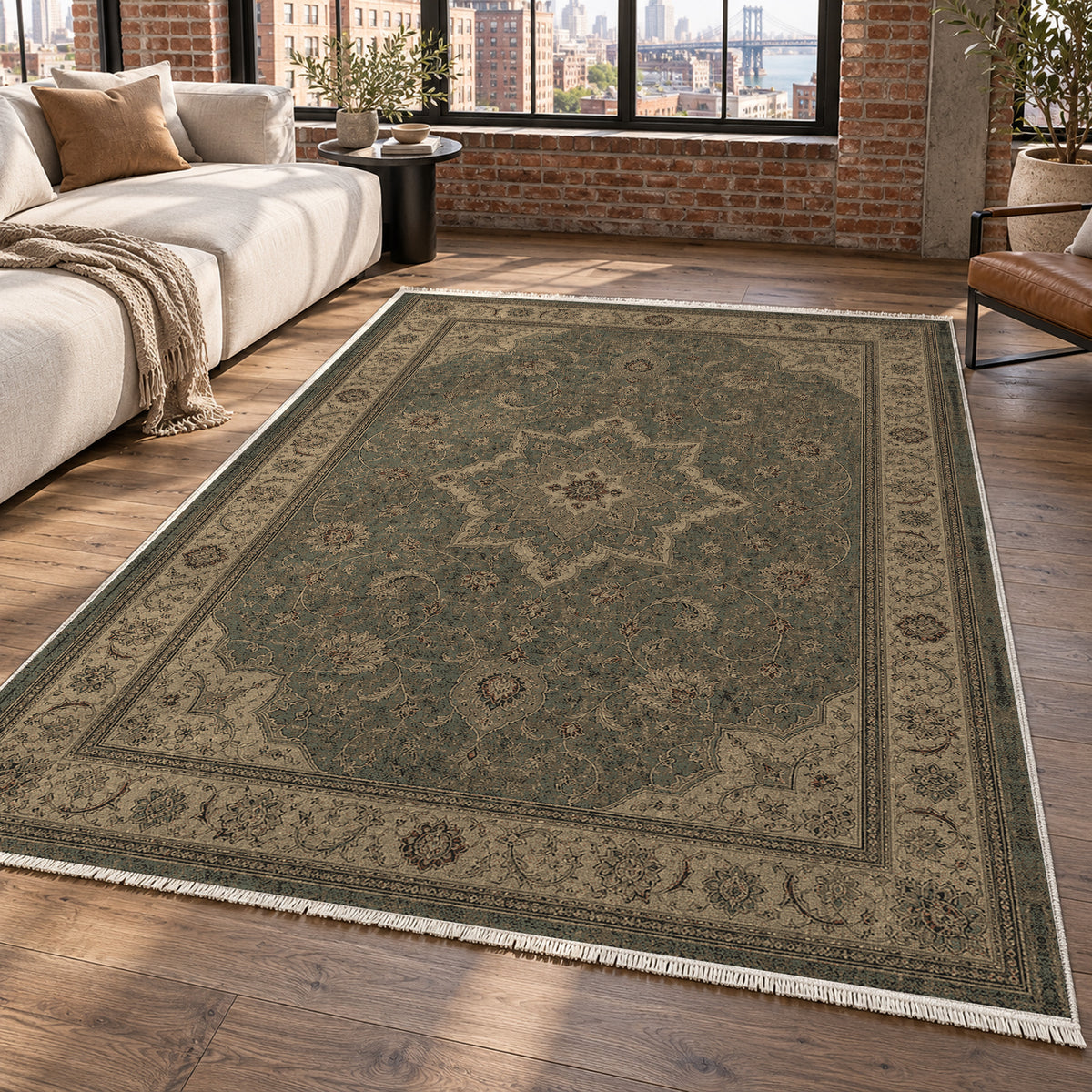 Tabriz Taupe Classic Washable Rug — new york living